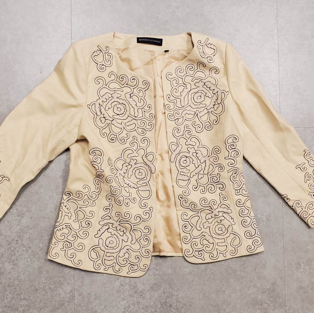 Dana Buchman Tan Black Women's 12 Suit Jacket Design